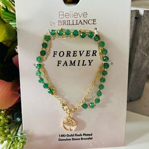Believe by Brilliance Green and Gold Bracelet